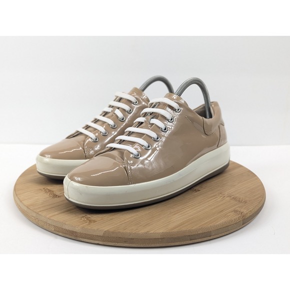 Ecco Soft 7 Womans 8 Shoes Patent Leather Platform Cap‎ Toe Slip On Sneakers - Picture 3 of 16